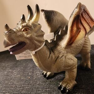 Creatology Flying Dragon Soft Rubber Dinosaur 12" Toy Horns, Wings Bend
